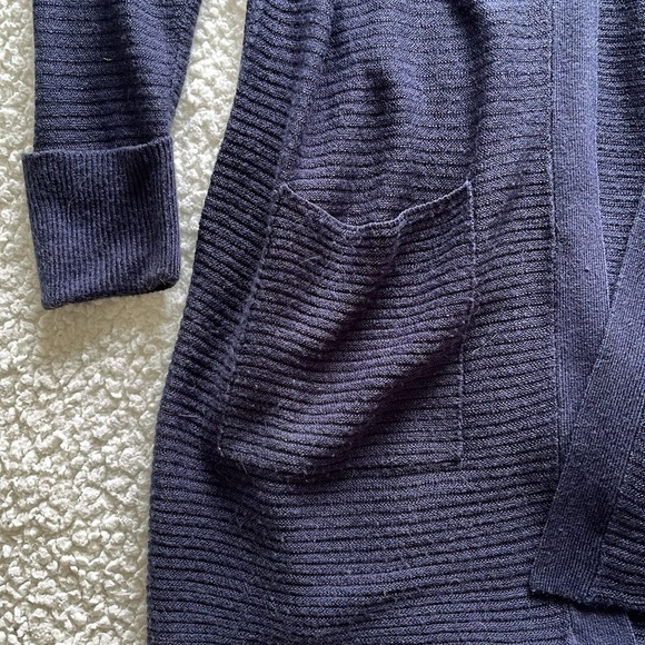Jacqueline & Yong long dark blue cardigan, size XS - Picture 2 of 3